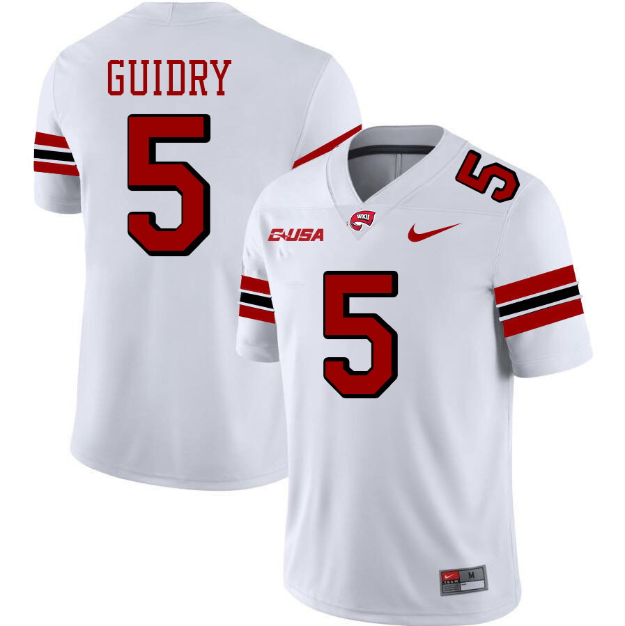 Kylan Guidry WKU Jersey,Western Kentucky Hilltoppers #5 Kylan Guidry Jersey Youth-White